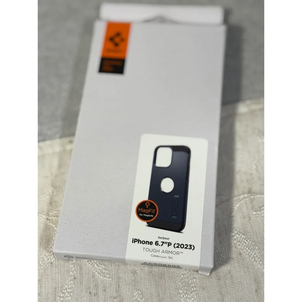 Spigen Tough Armor MagFit iPhone 15 Pro Max Case Metal Slate Kickstand ACS06595